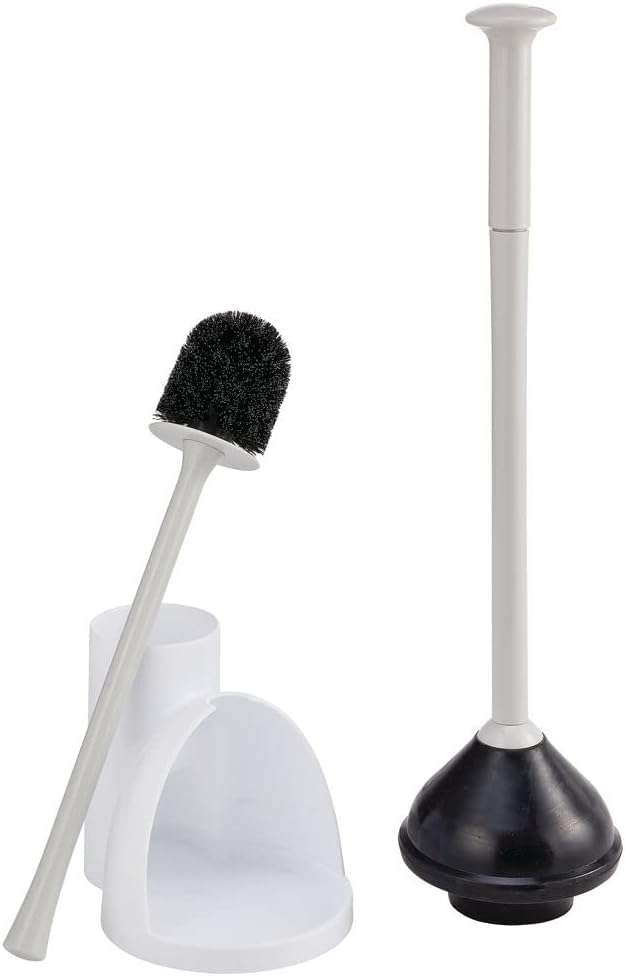 mDesign Hidden Plunger and Brush Set - WhiteLight Gray 1