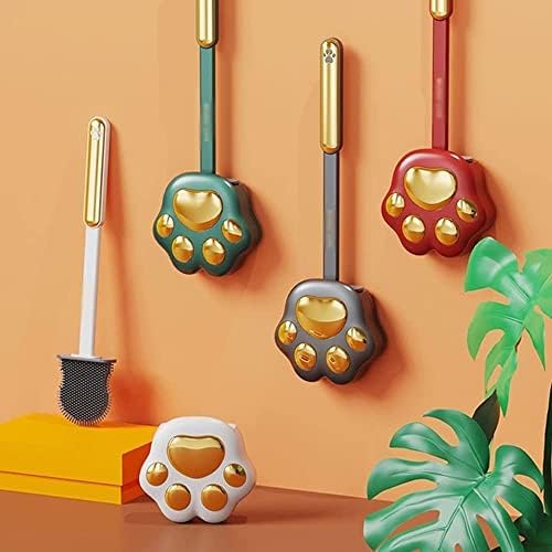 PEKJI Modern Toilet Brush with Silicone Head and Wall Holder