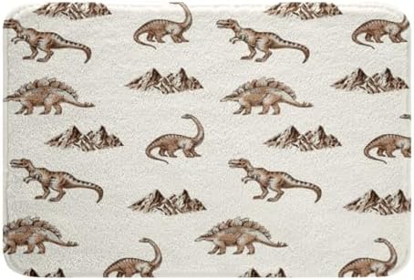 Jejeloiu Dinosaur Bath Mats 16x24 Inch Cartoon Jungle Rug for Kids and Adults