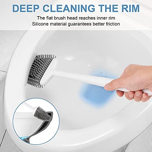 UBeesize Toilet Brush with Silicone Bristles and Quick-Drying Holder