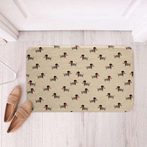 Jejeloiu Dachshund Zebra Bath Rug 16x24 Inch