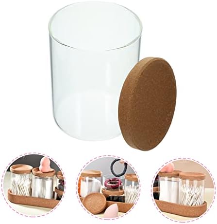 NAMOARLY Bathroom Accessories Set with Glass Cotton Pad Holder