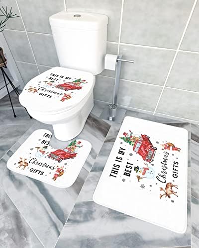 YESOF66 3 Piece Bathroom Rug Set with Non-Slip Toilet Cover 1