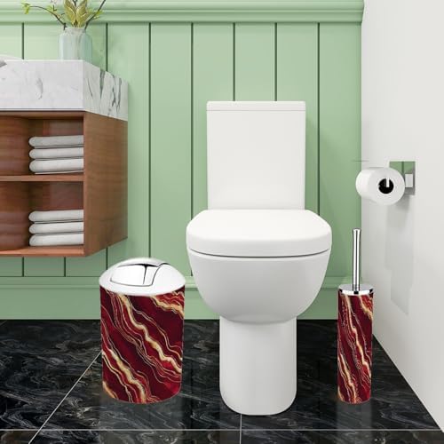 Boho Marble Gold Line Bathroom Accessory Set 6 Piece