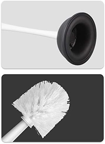 YQBUER Toilet Brush with Holder and Dredge - White Deep Cleaning Kit