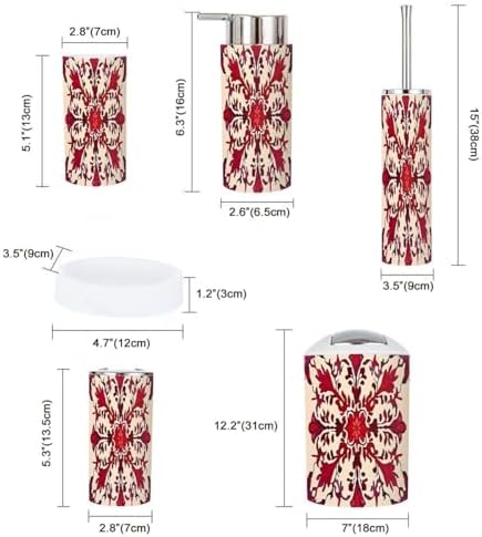 Boho Snowflakes Bathroom Accessory Set 6 Piece