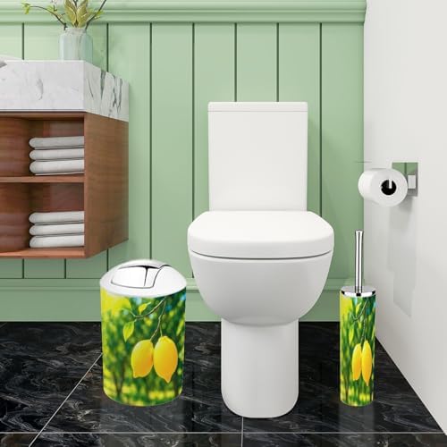 Boho Lemon Garden Bathroom Accessory Set 6 Piece