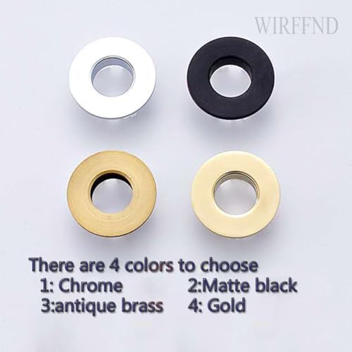 WIRFFND Sink Basin Trim Overflow Cover Brass Insert 2 PCS Matte Black
