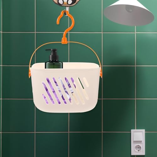 Ciieeo Hanging Shower Basket with Hooks and Drainage