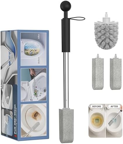 YINGMORE Toilet Brush and Holder Set with Pumice Stone