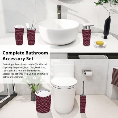 Boho Star Pattern 6-Piece Bathroom Accessory Set 1