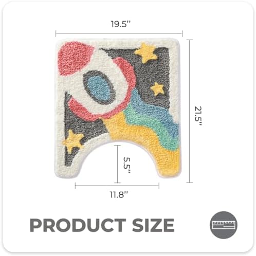 Tyrafry Cute U-Shaped Toilet Rug 20x22 Inches Microfiber