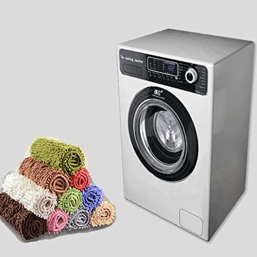 JAIJY Red Rectangle Chenille Bath Rug Non-Slip 1