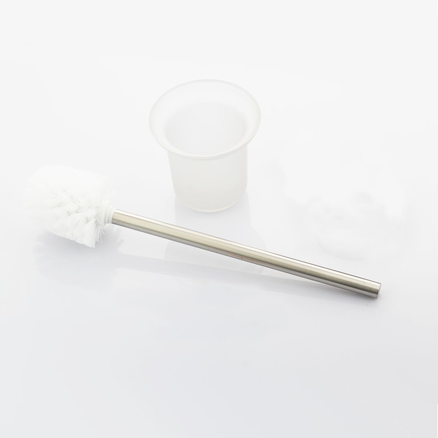 XVL Toilet Brush with Holder Frosted Glass Stainless Steel