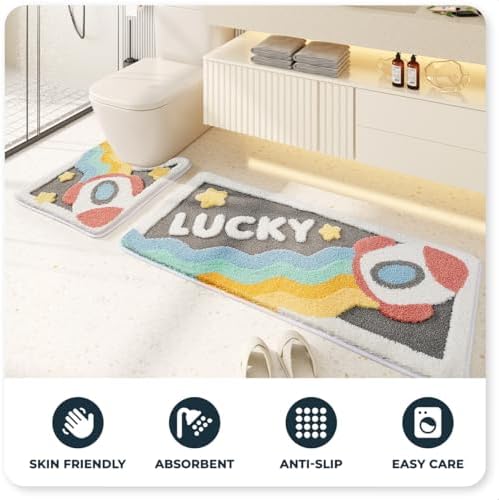 Tyrafry Cute Space Bath Rug Mat 16x31
