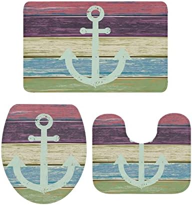 YESOF66 3 Piece Bathroom Rugs Set with Non-Slip Design