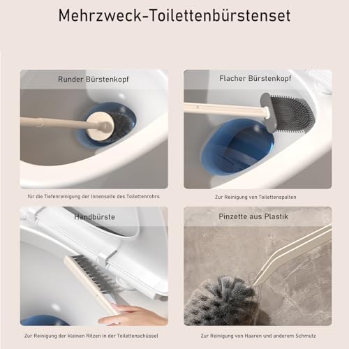 Bazasa 4-in-1 Toilet Brush and Holder Set 1