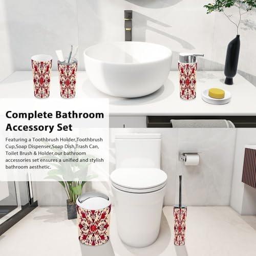 Boho Snowflakes Bathroom Accessory Set 6 Piece
