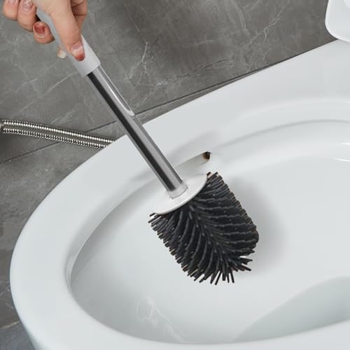 Nkmujil Toilet Brush Holder Set - Drip-Free Slip-Resistant
