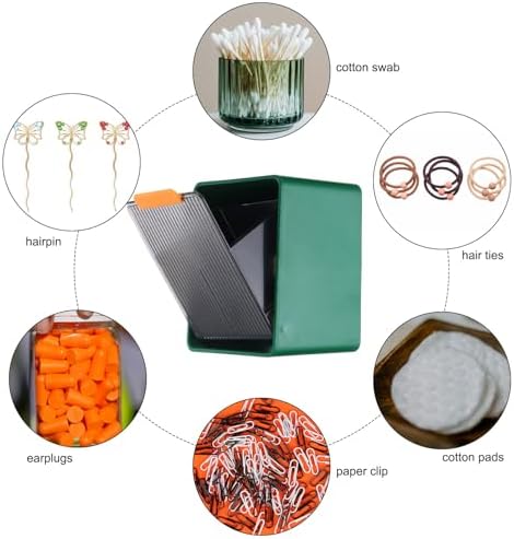 Uxcell Cotton Ball Holder Canister with 2 Compartments Wall Mounted No Drill