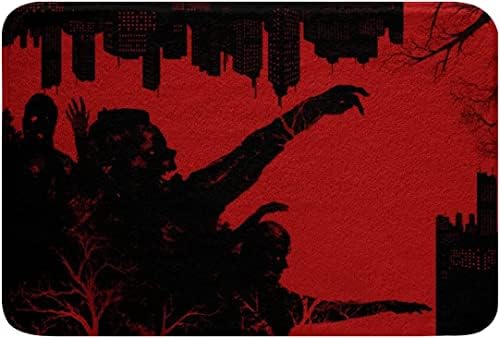 Gothic Velvet Ghost Silhouette Bath Mat Red 16x24