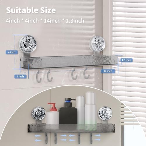 Greraes Clear Acrylic Shower Caddy with Suction Cups