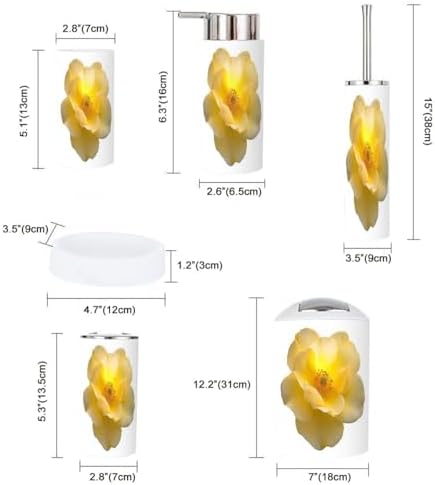 Boho Rose Bathroom Accessories Set 6 Piece