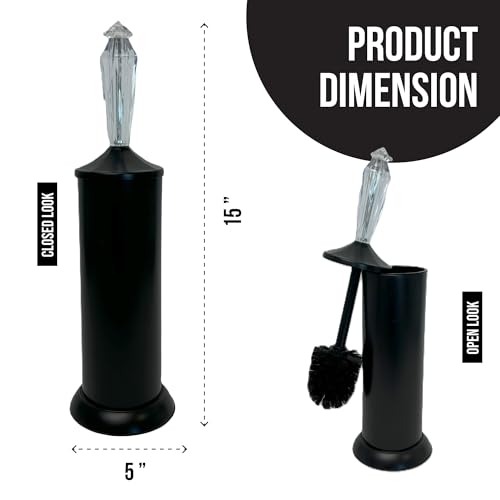 Splash Home Adora Toilet Brush with Holder - Matte Black
