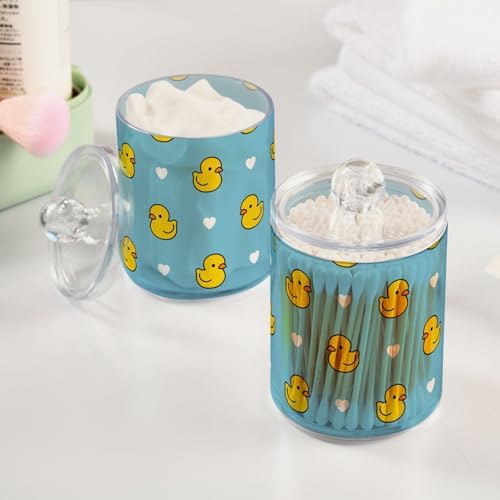 GEDAKO Q-tip Holder with Lid Set 10oz Clear Glass Canister Bathroom Storage Organizer