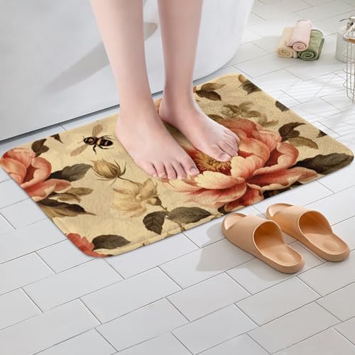 Erosebridal Girls Pink Floral Bath Mat 16x24 1
