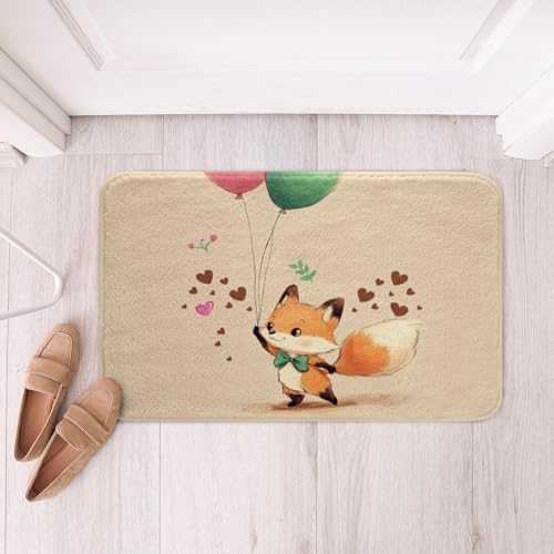 Jejeloiu Kids Cute Fox Bath Mats 16x24 Inch