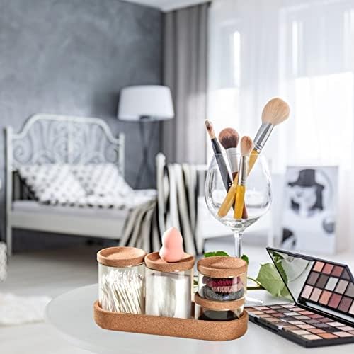 Alipis Glass Cotton Ball Holder Bathroom Jars with Lids