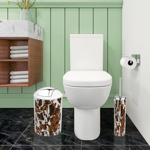 Boho Cow Leather Bathroom Accessory Set 6 Piece