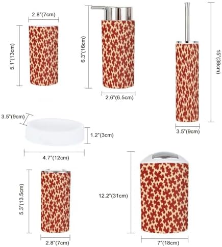 TRANQDEHOM 6 Piece Boho Cow Skin Bathroom Accessory Set