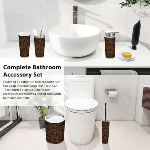 Boho Bathroom Accessory Set 6 Piece Modern Stylish