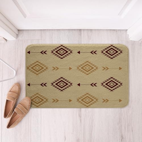 Jejeloiu Kids Brown Boho Bath Rug 16x24