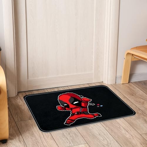 Deadpool Door Carpet Floor Mat with Machine Washable Bath Rugs 60x40cm