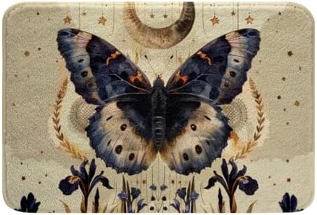RezsoyeN Butterfly Bath Rug 16x24 Non-Slip