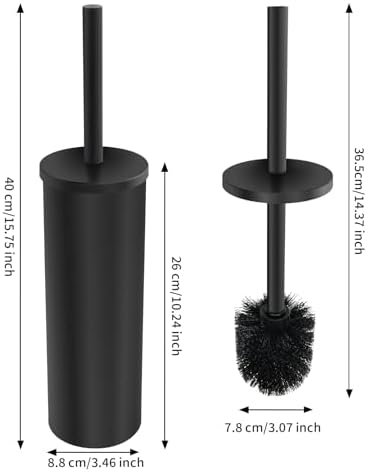 ZGELIN Stainless Steel Toilet Brush with Holder 1 Black