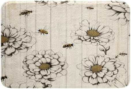 Feelyou Bee Bath Mat 16x24 Inch Floral Design