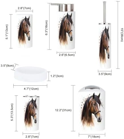 Boho Horse Head Bathroom Accessory Set 6 Piece 1