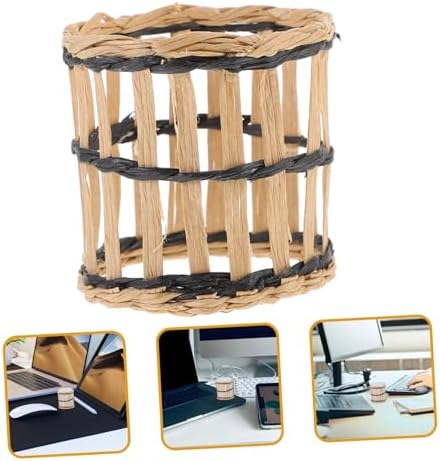 Hoement Woven Straw Cup Sleeve Holder for Glass and Plastic Bottles 1