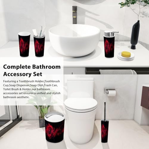 Boho Rose Swirl 6-Piece Bathroom Accessory Set