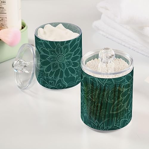 GEDAKO Q-tip Holder with Lid Set 10oz Clear Glass Canister
