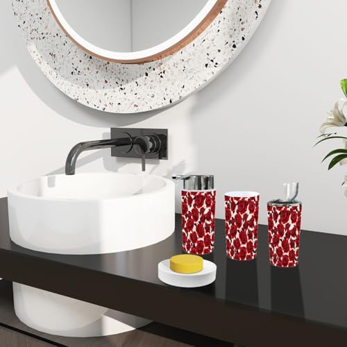 Boho Rose Flower Bathroom Accessory Set 6 Piece