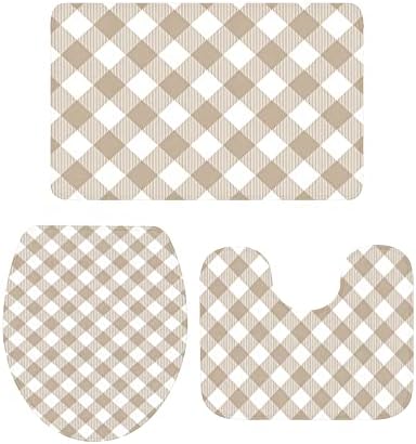 YESOF66 3 Piece Bathroom Rug Set with Non-Slip Padding 1