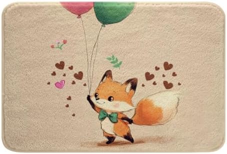 Jejeloiu Kids Cute Fox Bath Mats 16x24 Inch