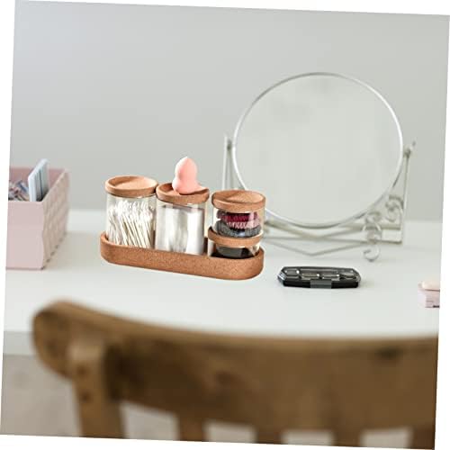 VINTORKY Bamboo Lid Storage Jar for Cotton Balls and Swabs 1