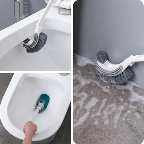 NEWBOVIK Toilet Brush and Holder Set with Deep Cleaning Brush