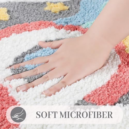 Tyrafry Cute U-Shaped Toilet Rug 20x22 Inches Microfiber